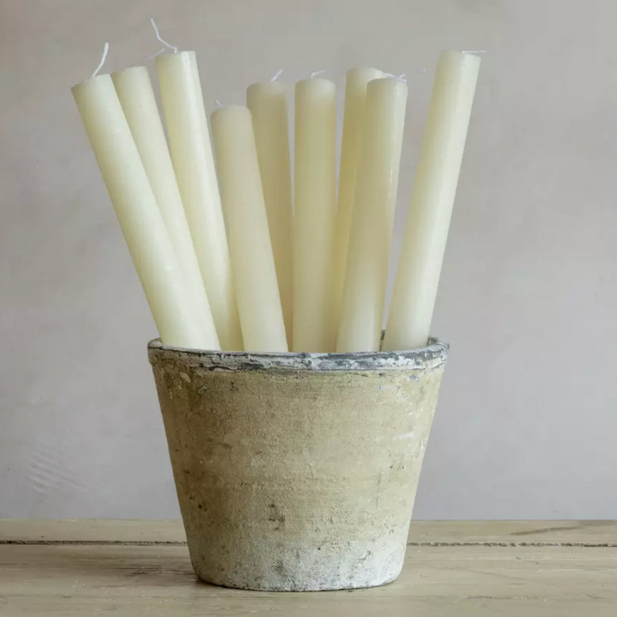 Rustic Dinner Candle - Ivory