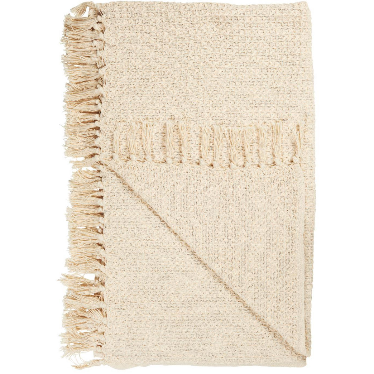Cream Waffle Pattern Throw