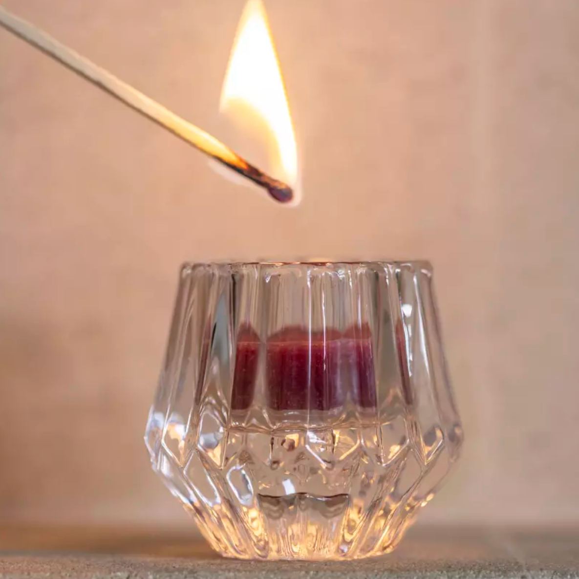 Glass Candleholder Duo Clear