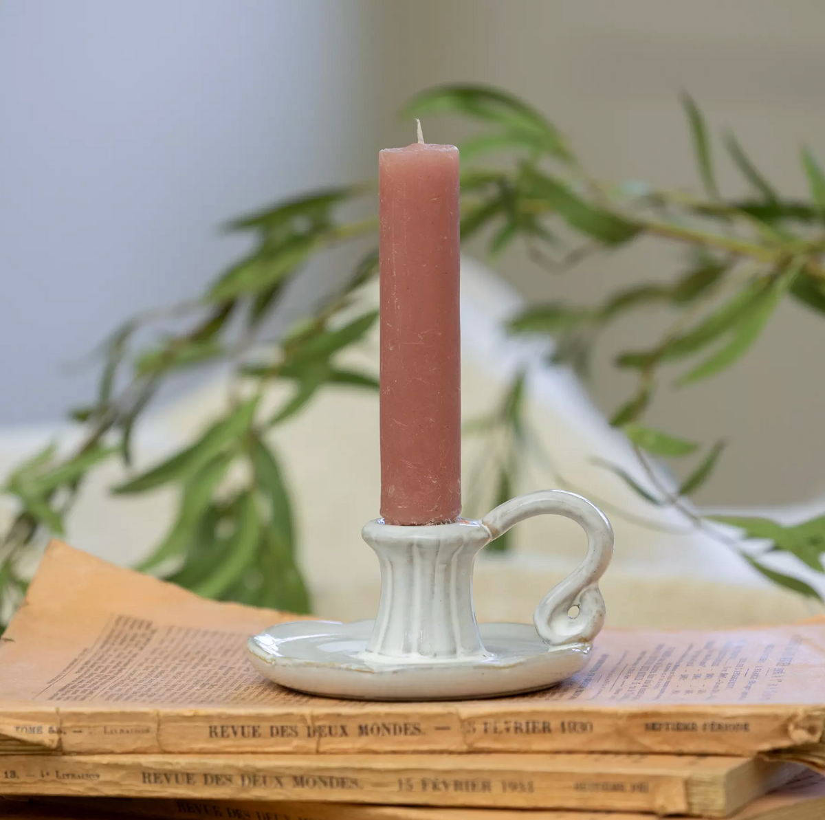 Ceramic Candle Holder with Handle