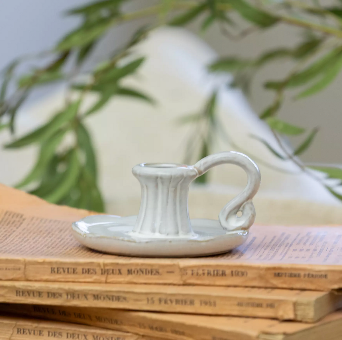 Ceramic Candle Holder with Handle