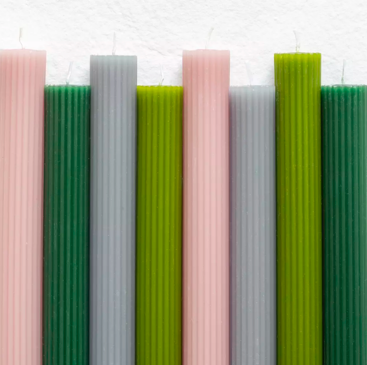 Scalloped Dinner Candle - Fern Green