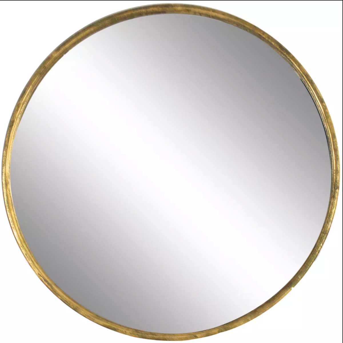 Round Vintage Brass Mirror