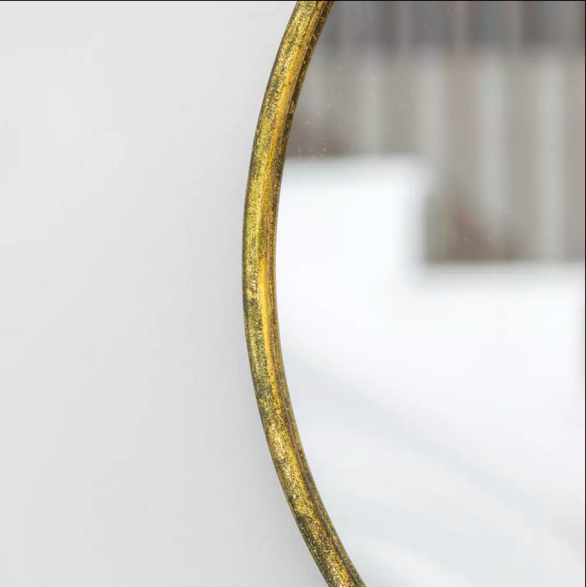 Round Vintage Brass Mirror