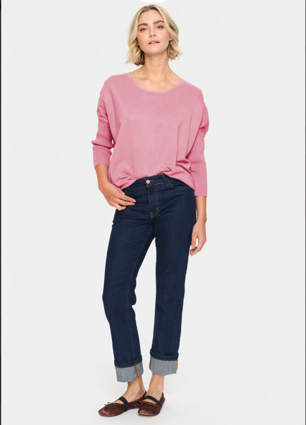 Saint Tropez MilaSZ R-Neck Pullover - Foxglove Melange