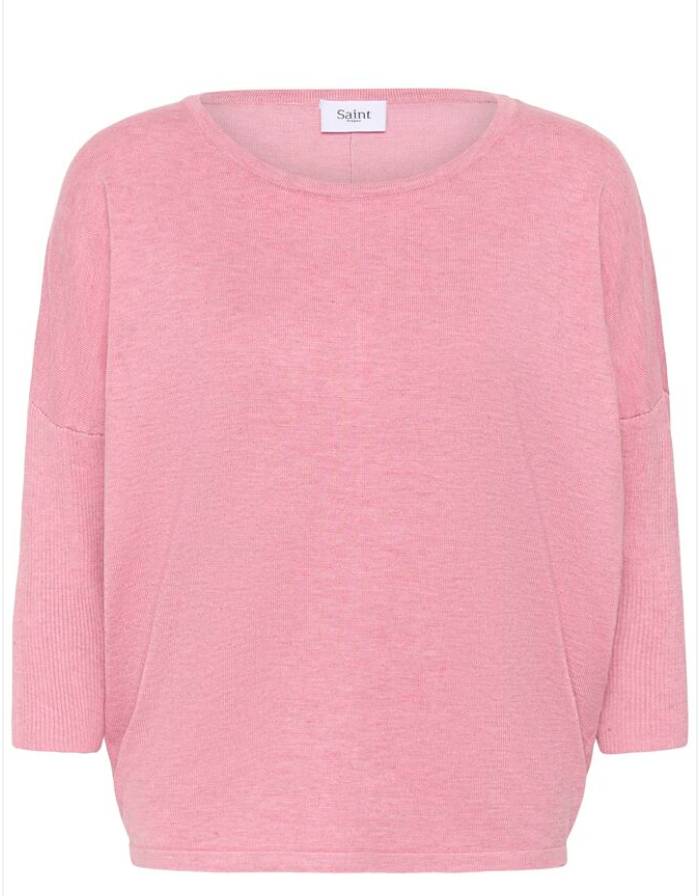 Saint Tropez MilaSZ R-Neck Pullover - Foxglove Melange