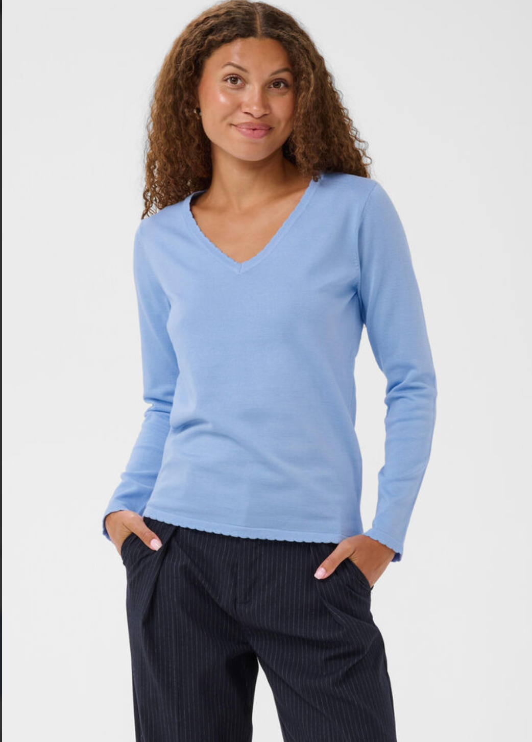 Saint Tropez MilaSZ V-Neck Pullover - Serenity