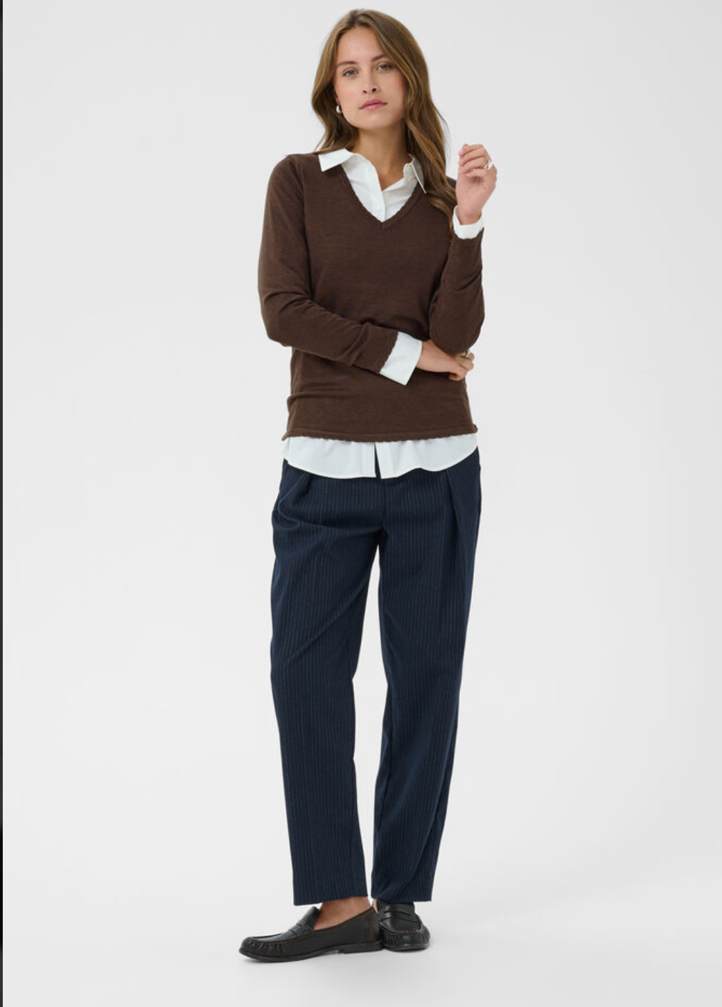 Saint Tropez MilaSZ V-Neck Pullover - Bracken Melange