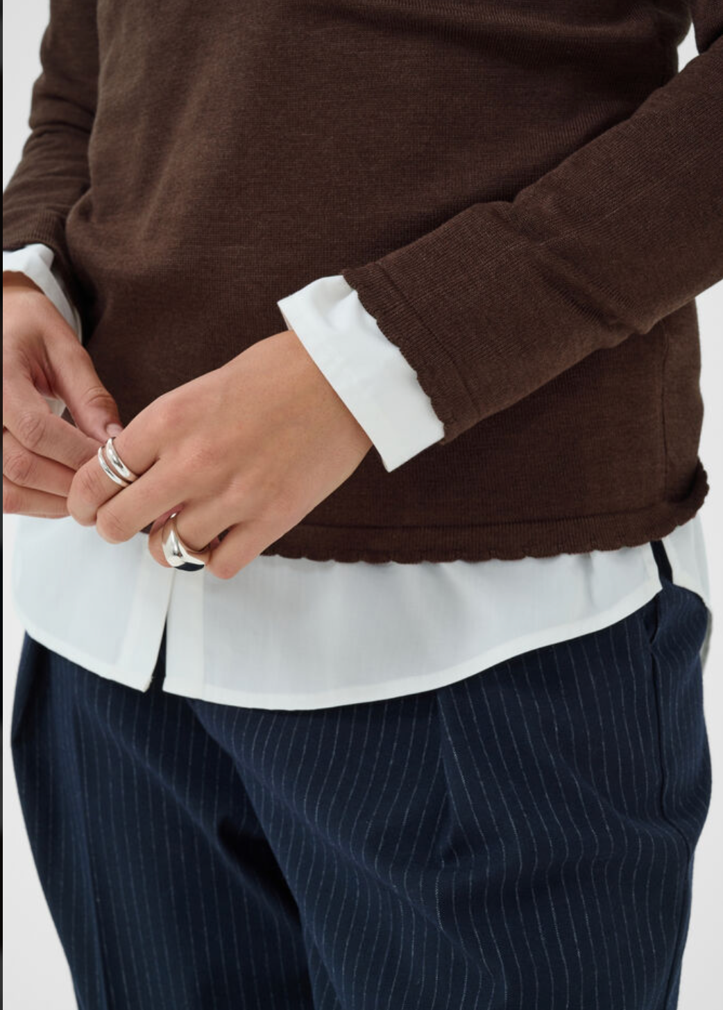 Saint Tropez MilaSZ V-Neck Pullover - Bracken Melange