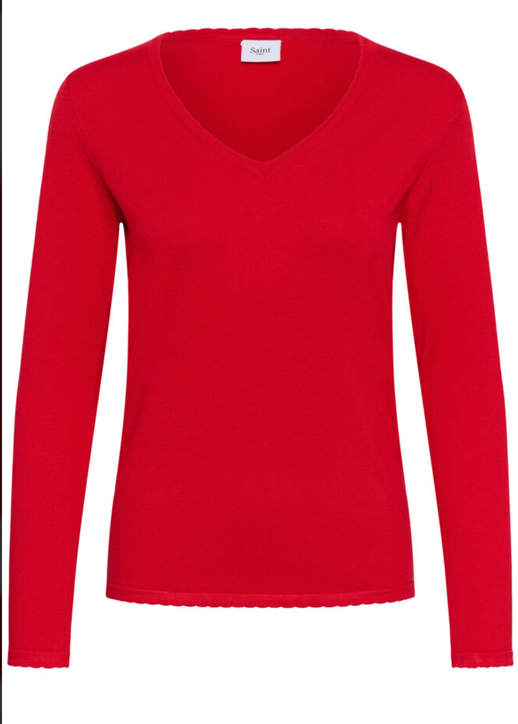 Saint Tropez MilaSZ V-Neck Pullover - Flame Scarlet