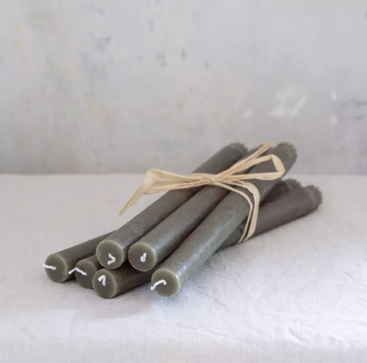 Rustic Dinner Candle - Hunter Green