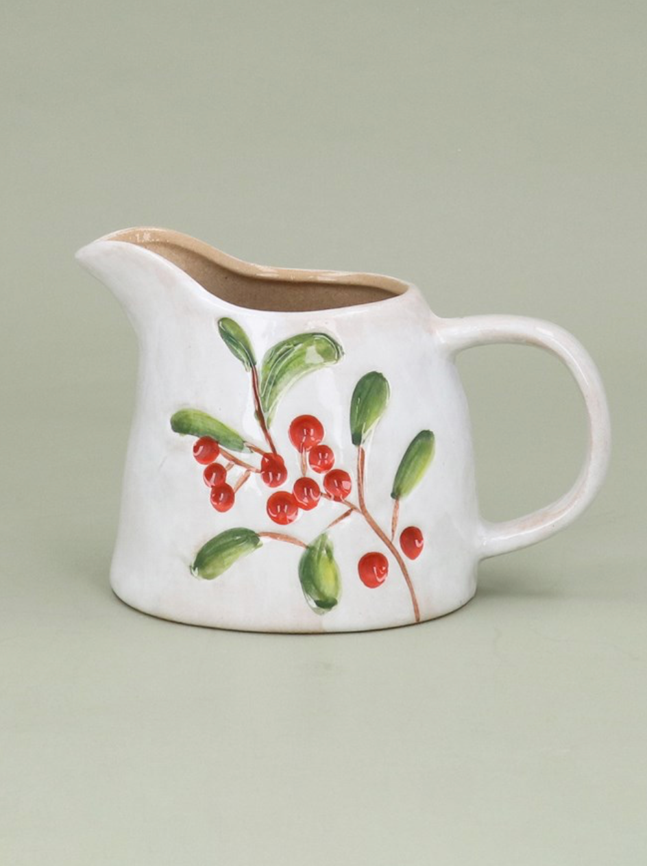 Red Berries Stoneware Jug