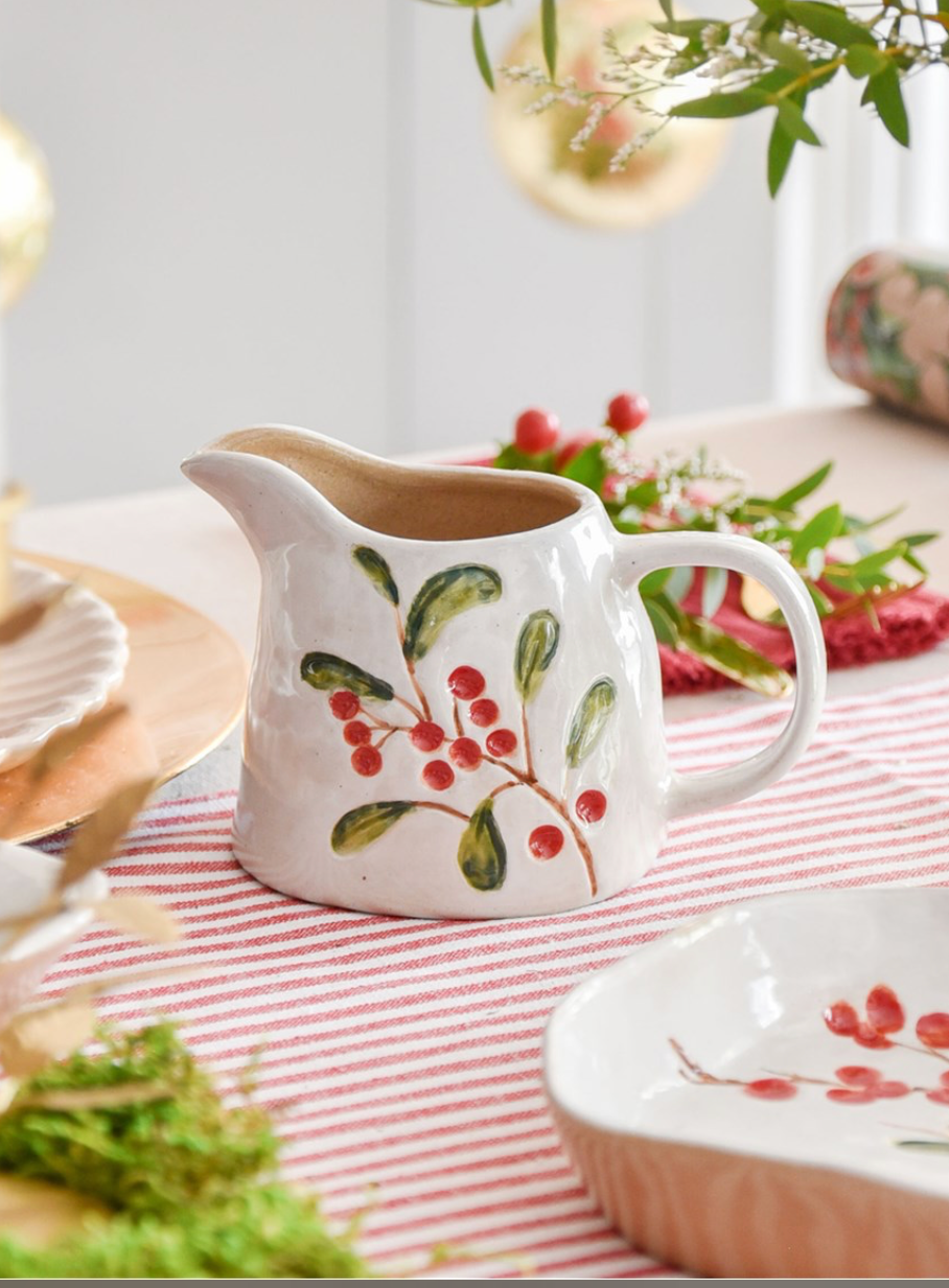 Red Berries Stoneware Jug