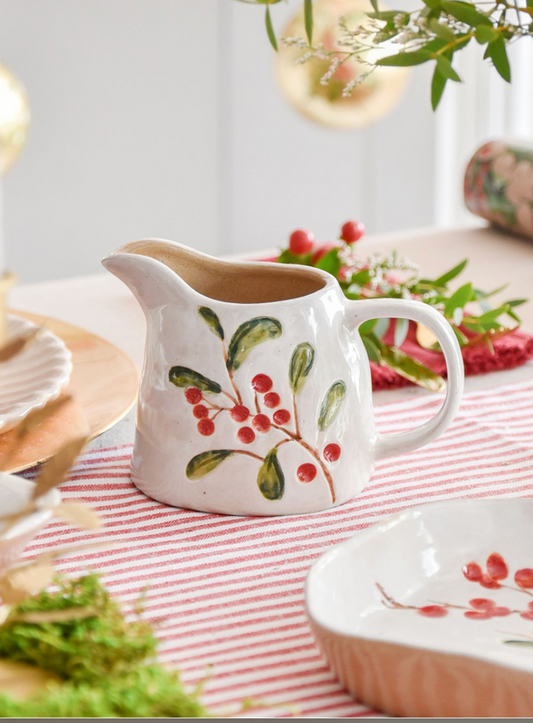 Red Berries Stoneware Jug