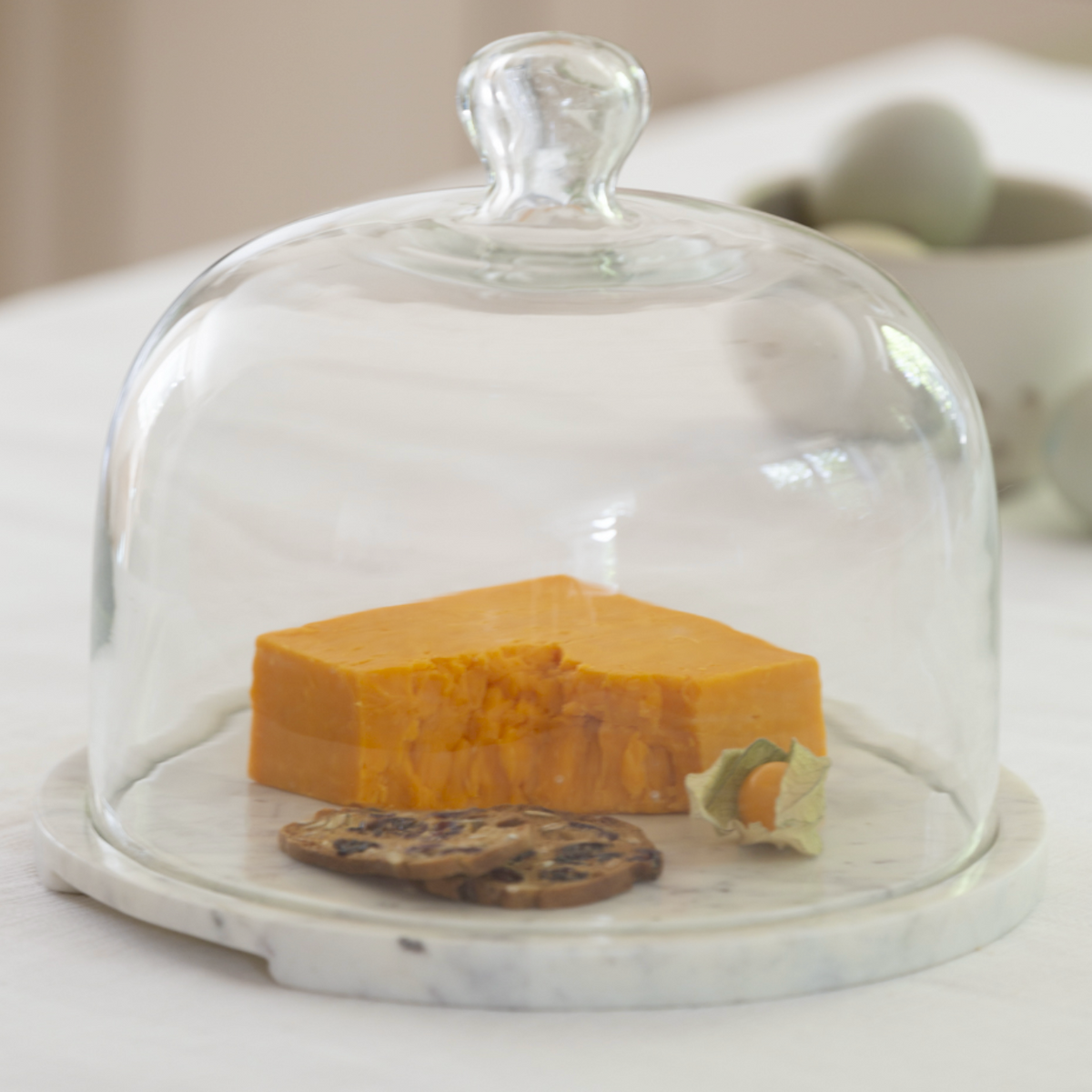 Glass Cloche with Marble Feet