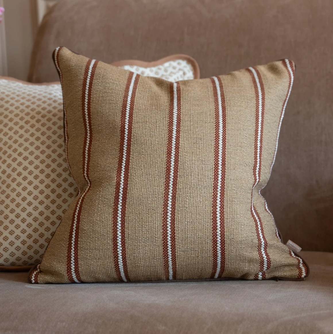 Zara Chestnut Stripe Cushion