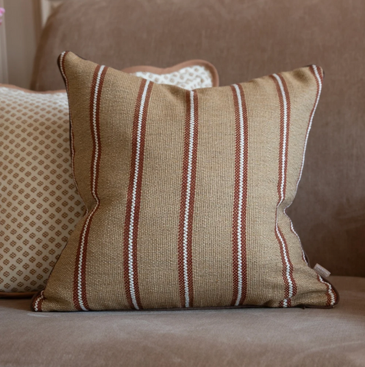 Zara Chestnut Stripe Cushion
