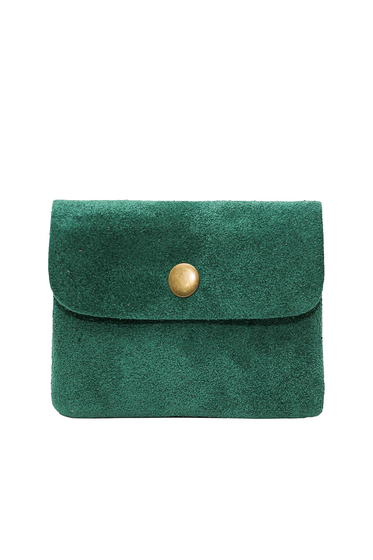 Leather Wallet - Green Suede