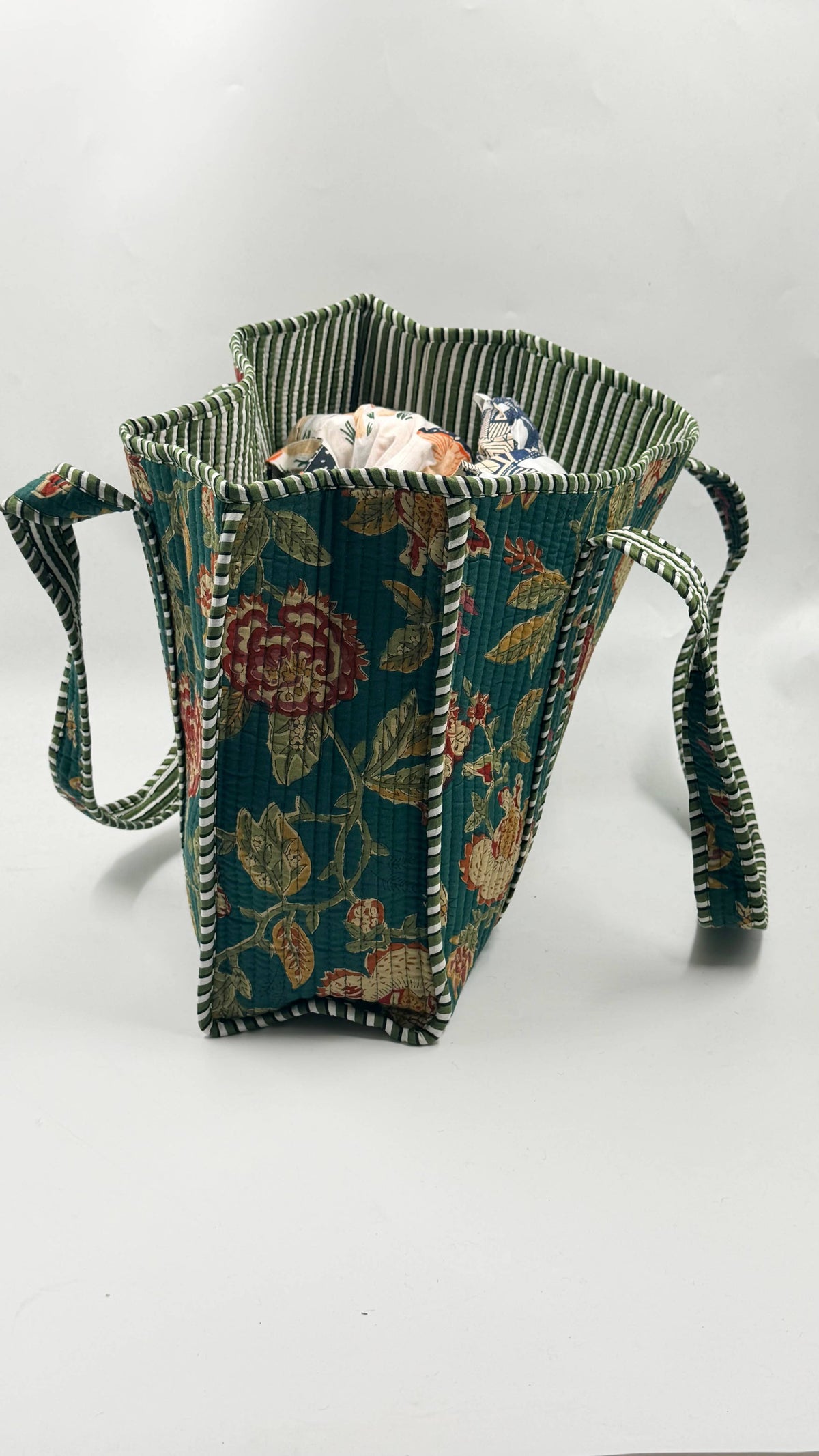 Cotton Kantha Quilted Reversible Medium Tote Bag