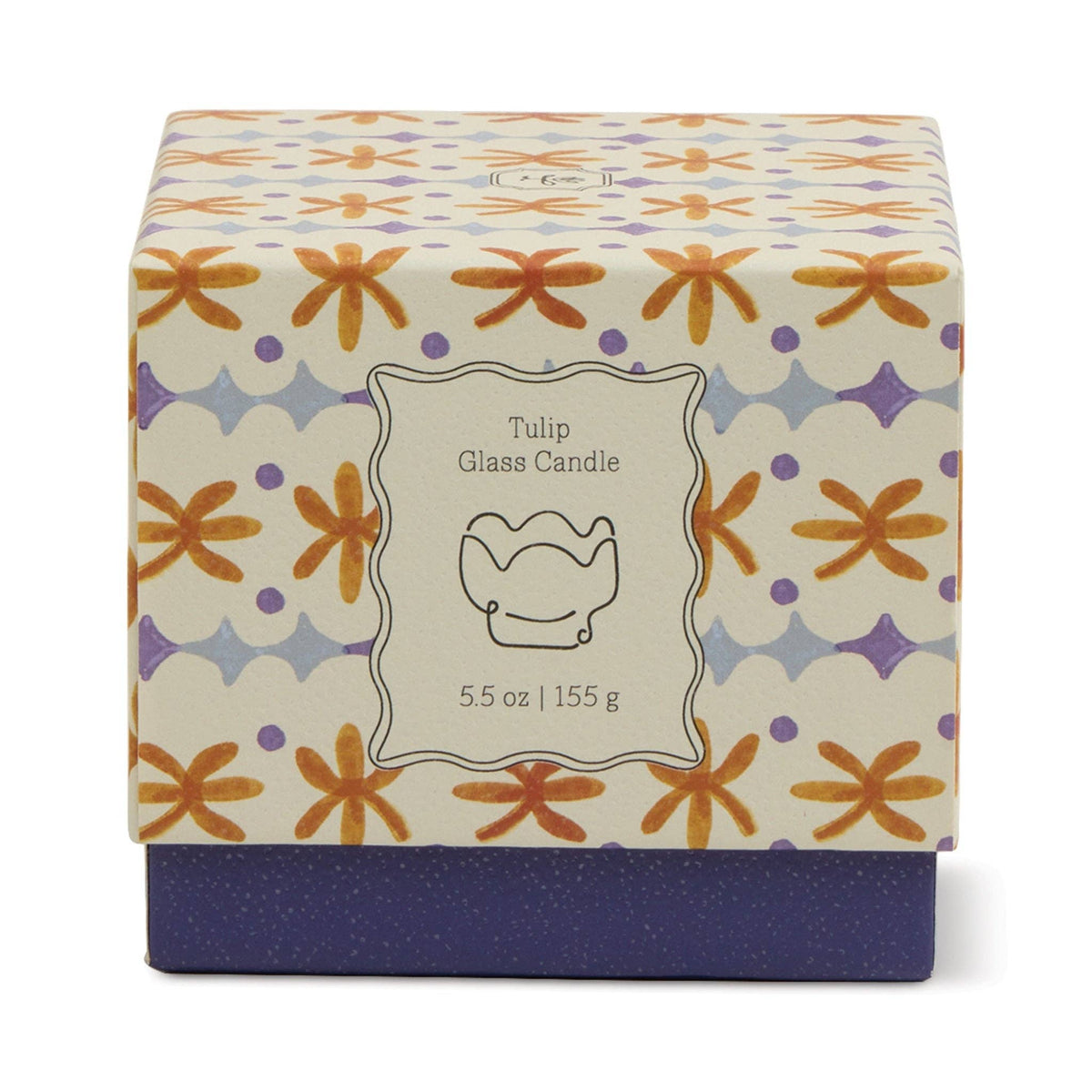 Orange and Blue Glass Candle - Garden & Grove