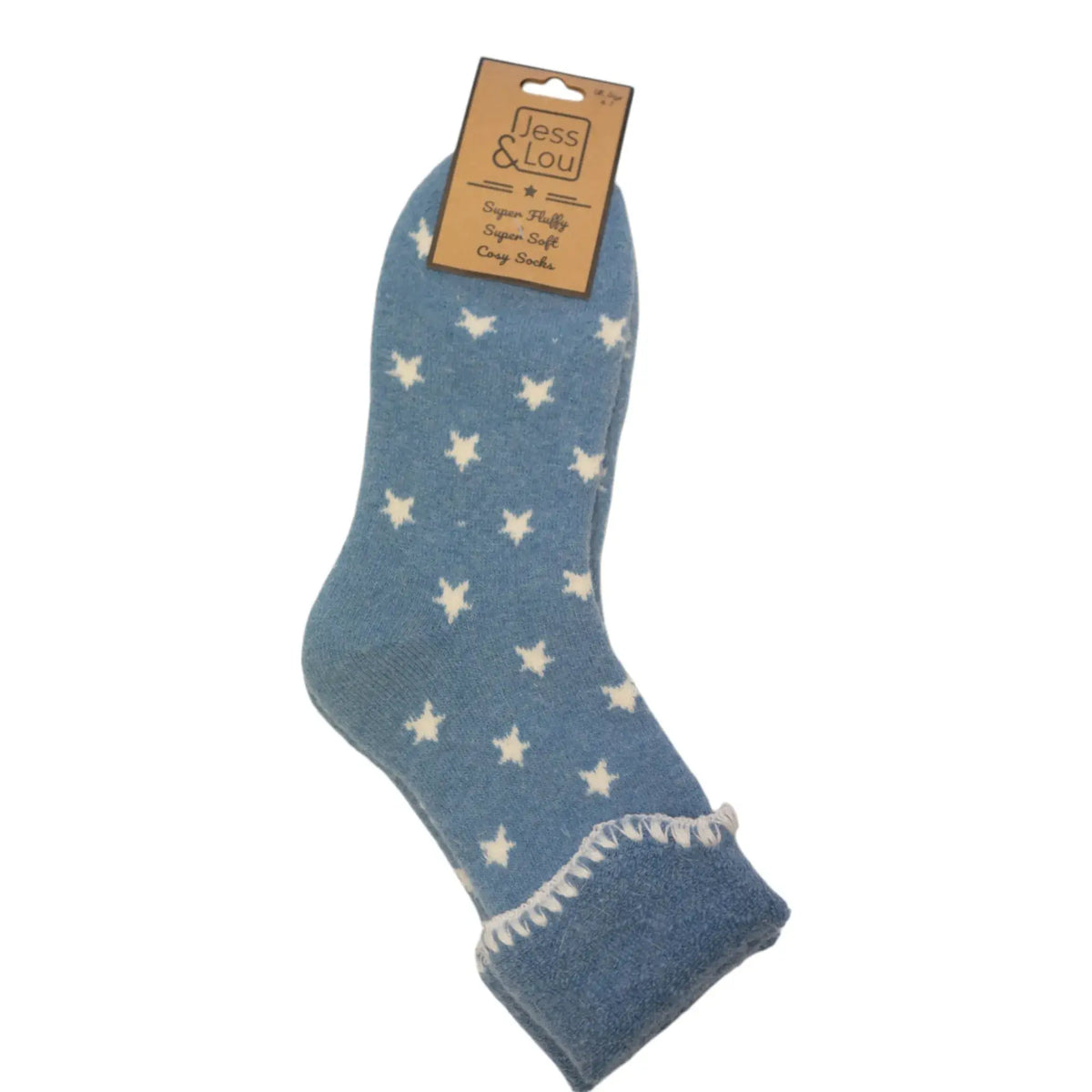 Cornflower Cuff Star Cosy Socks