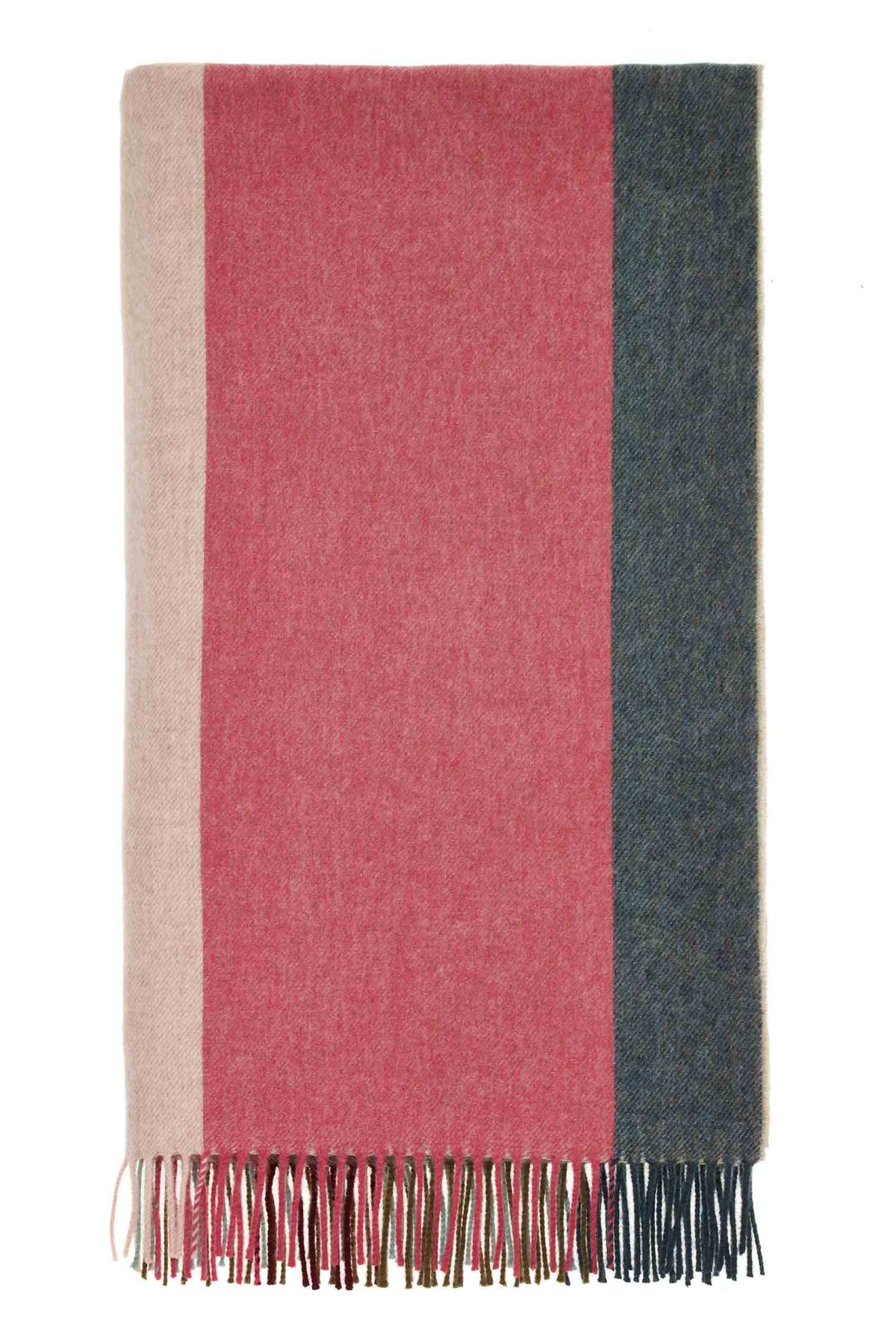 Block Stripe Merino Throw -  Pink Green