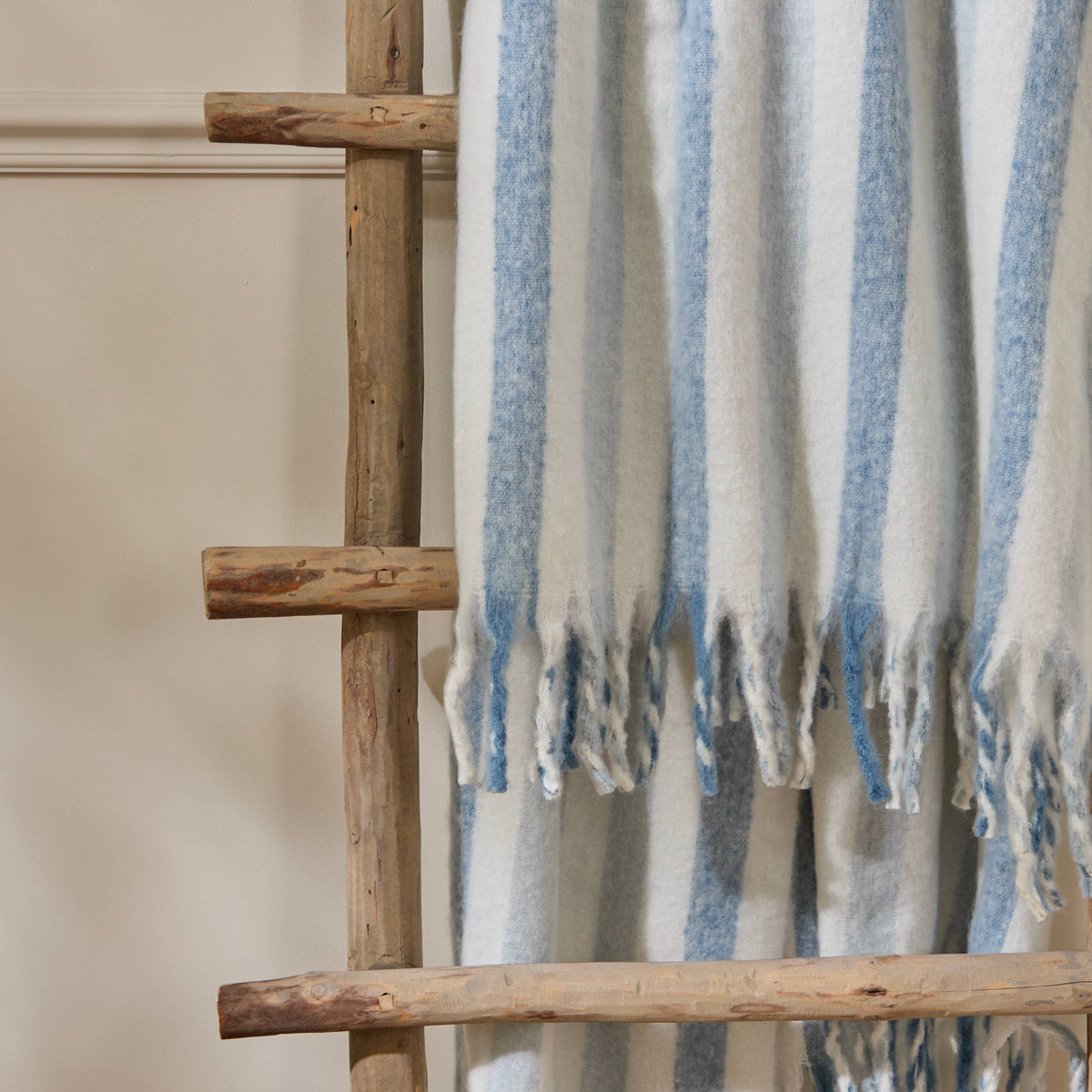 Woven Stripe Throw Sky Blue