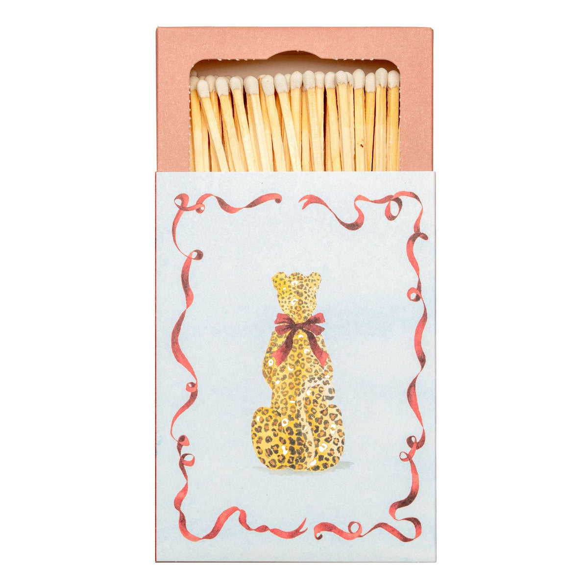 Leopard With A Bow Design Log Matches