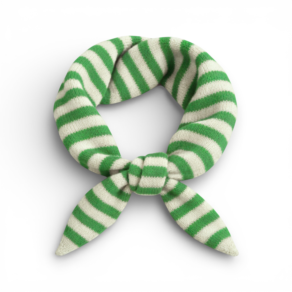 Striped Wool Blend Light Weight Triangle Neck Scarf: Green