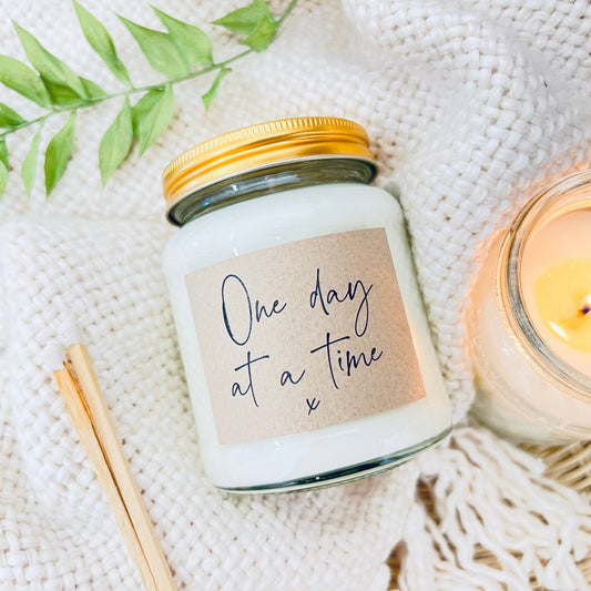One day at a Time Handmade Soy Scented Candle - Coconut Milk and Sea Salt