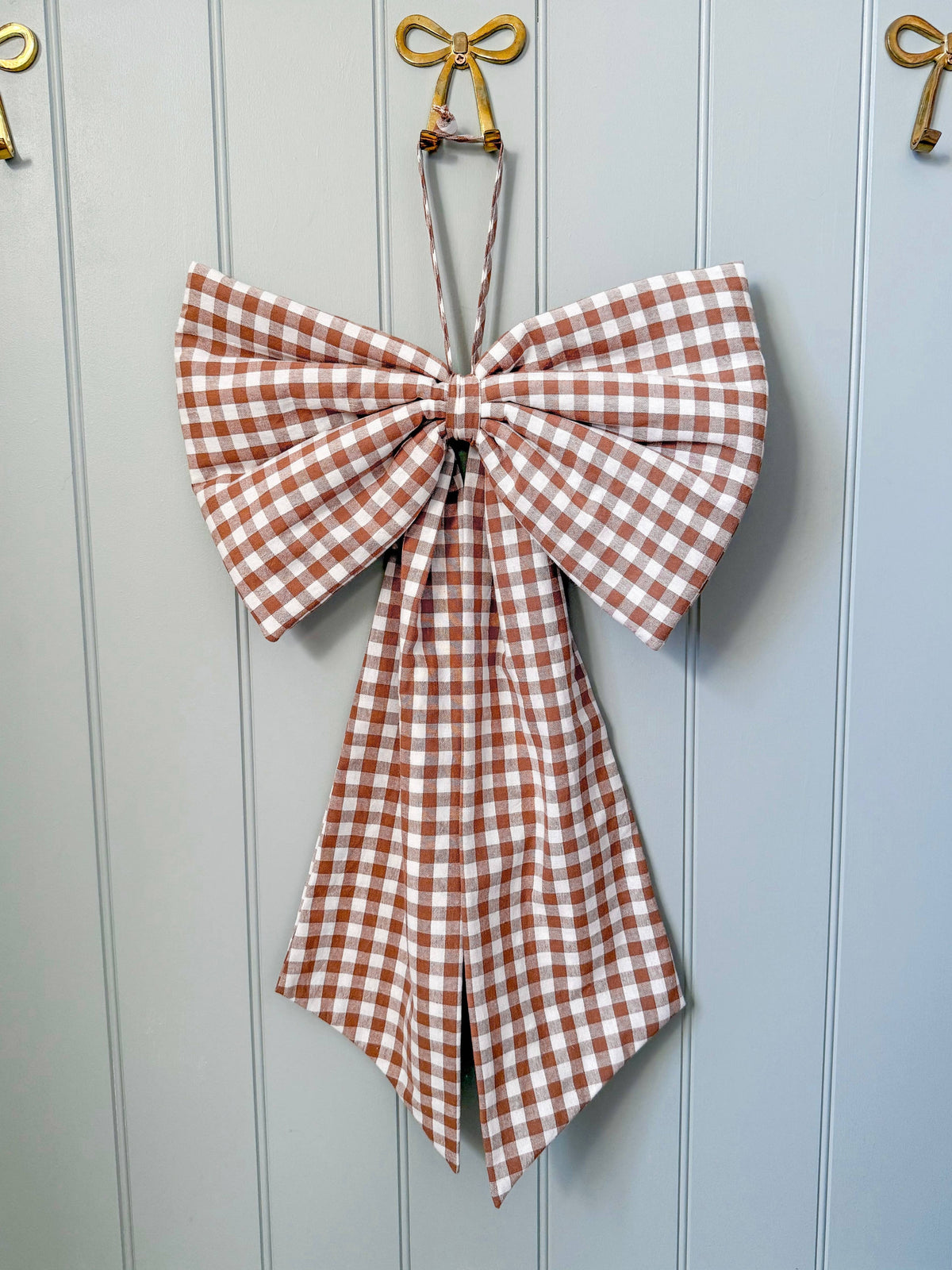 Teddybear Brown Gingham Bow