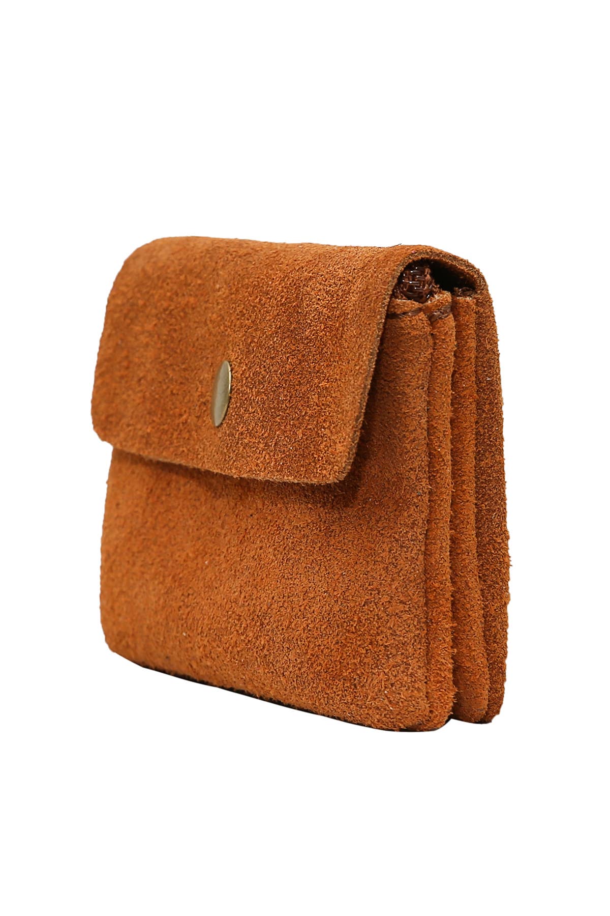 Leather Wallet - Camel Suede