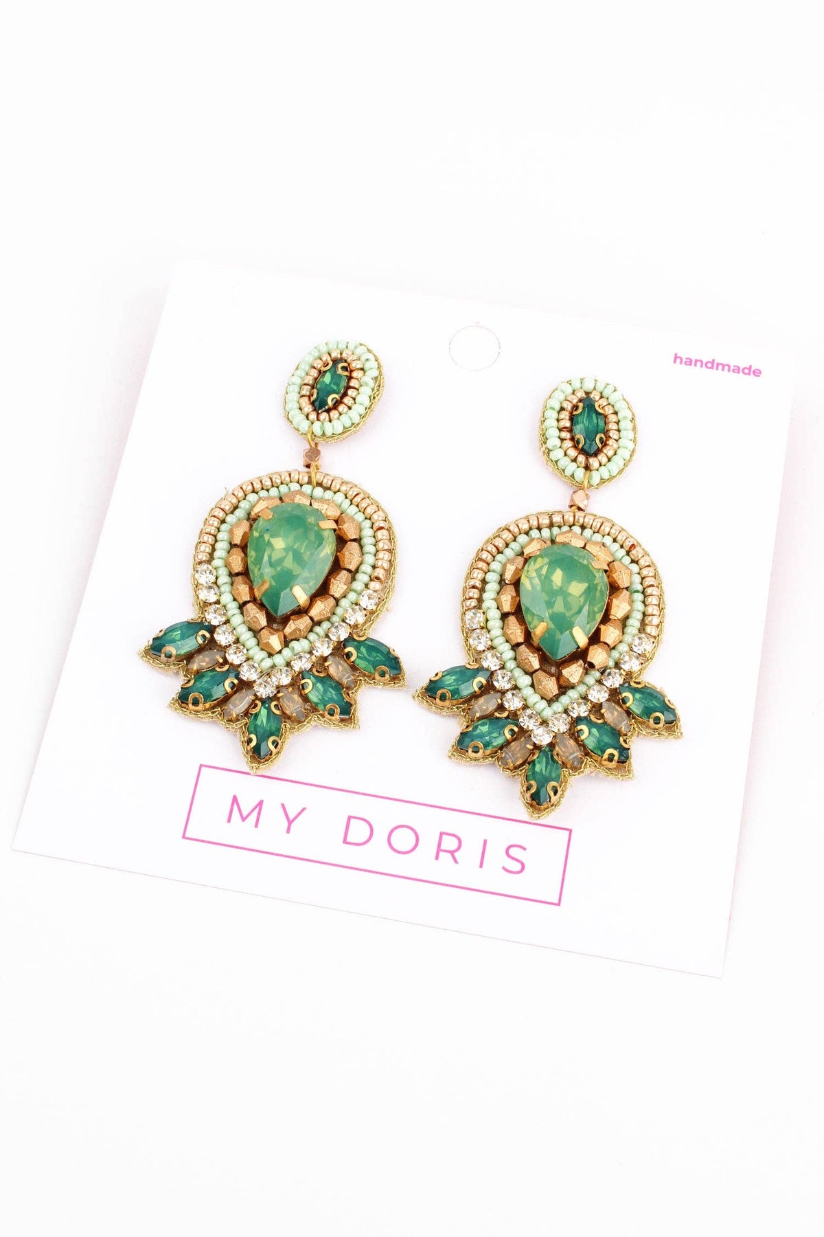 Mint Green Beaded Earrings