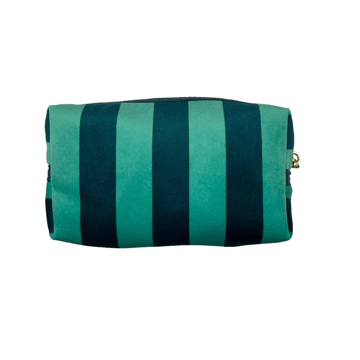 Teal Stripe Makeup Bag - Large