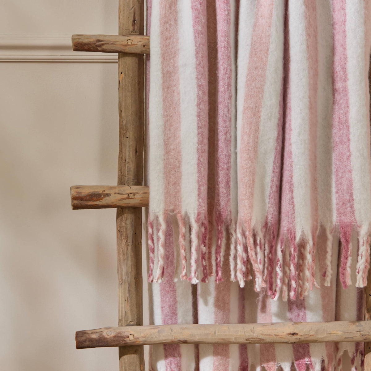 Woven Stripe Throw Pink Stripes