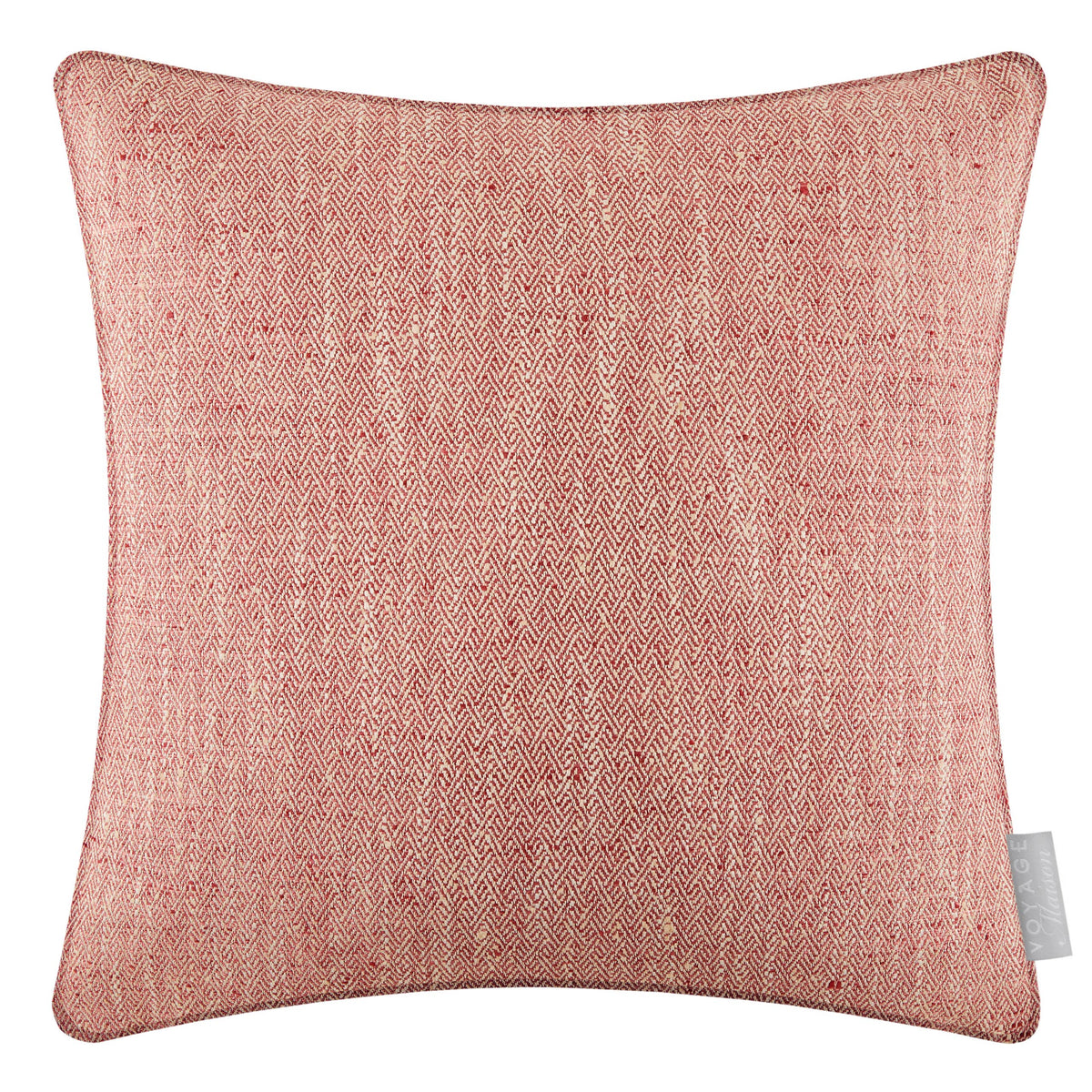Textured Woven Square Cushion in Garnet