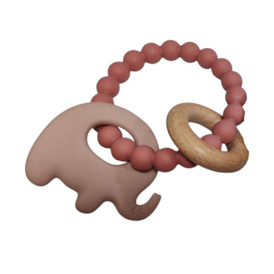 Elephant Teether Beads: Pink Haze