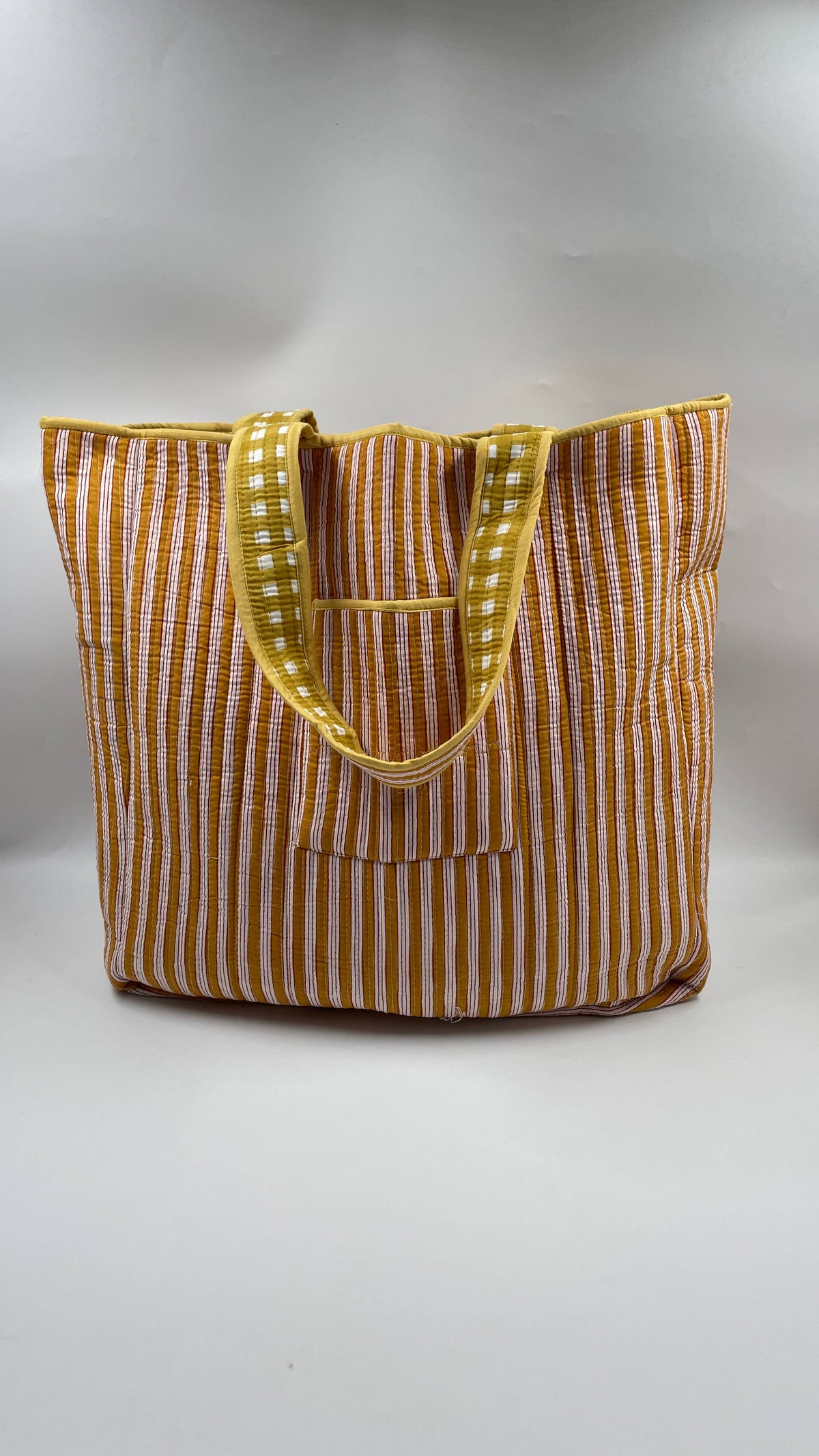 Cotton Kantha Quilted  Reversible Large Tote Bag
