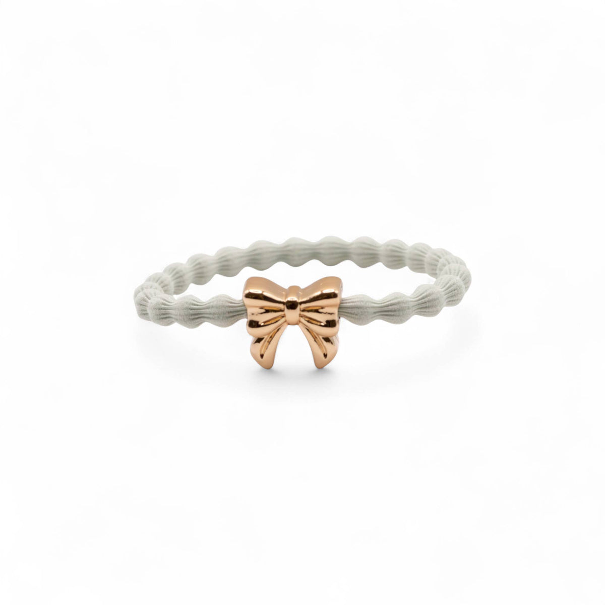 Wave Hair Tie with Gold Bow Charm (Various Colours): Hot Pink