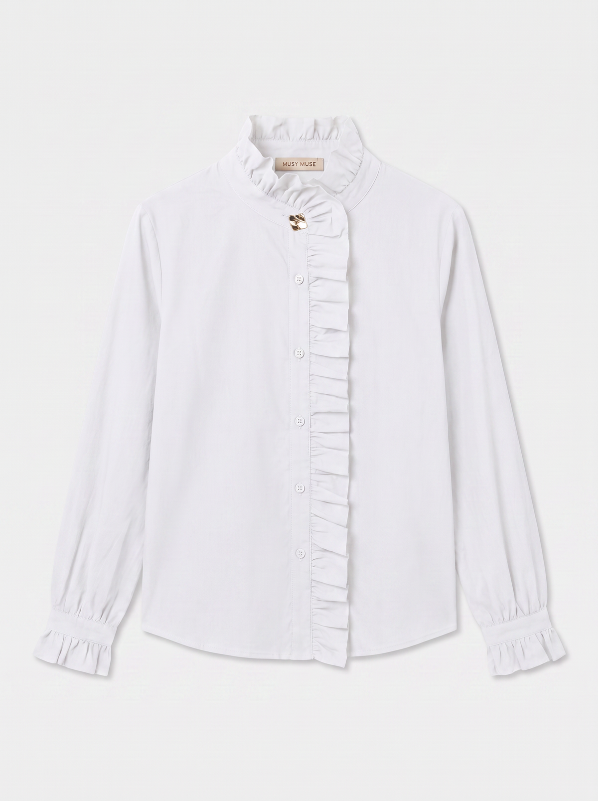 Florrie White Ruffled Blouse