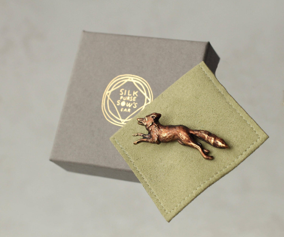 Fox Brooch in Deep Copper