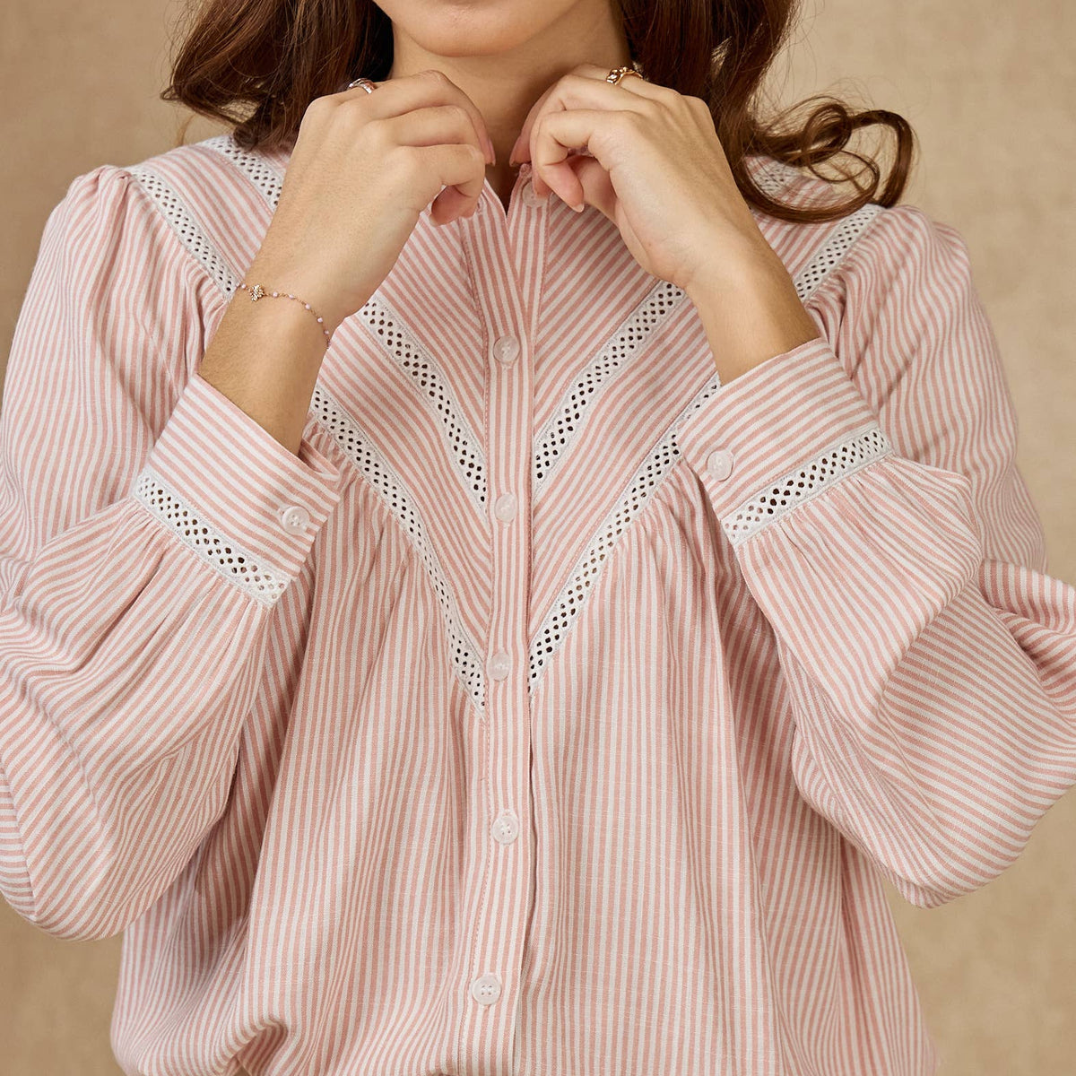 Gigi Striped Blouse - Rose