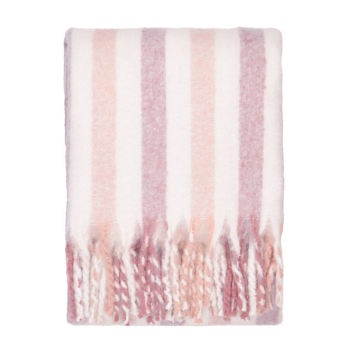 Woven Stripe Throw Pink Stripes