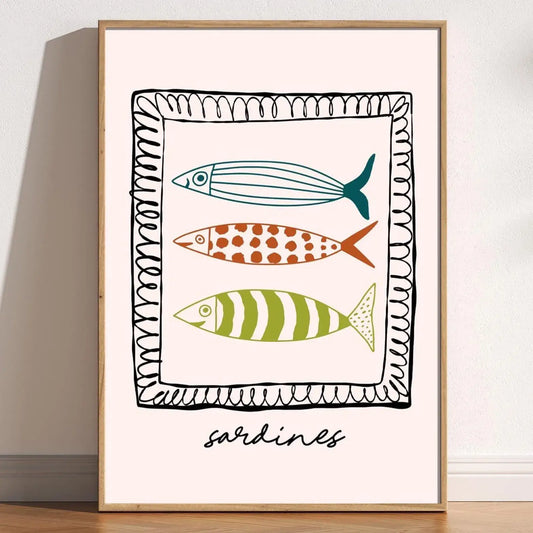 Sardines Trendy Kitchen Print: A4