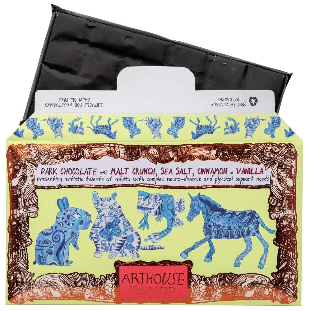 Magnificent & Mighty - Dark Chocolate with Malt Crunch, Sea Salt, Cinnamon and Vanilla