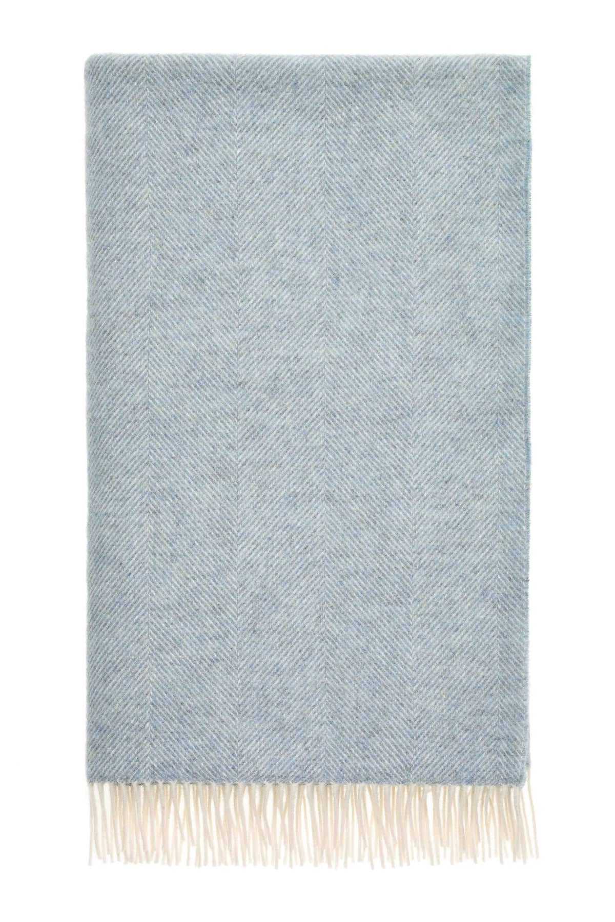 Herringbone Pure Wool Throw - Teal