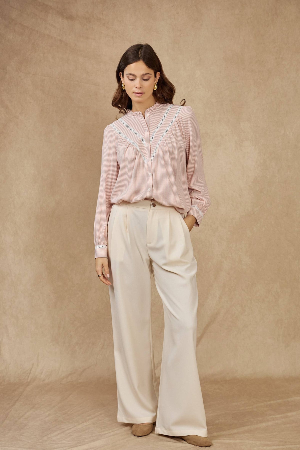 Gigi Striped Blouse - Rose