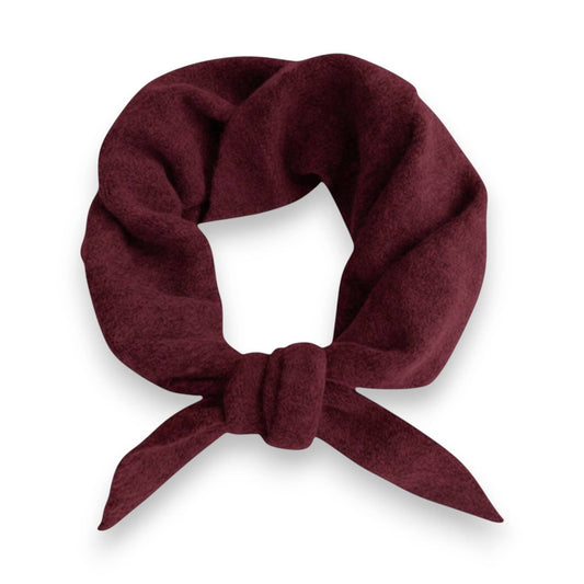 Plain Wool Blend Light Weight Triangle Neck Scarf - Burgundy