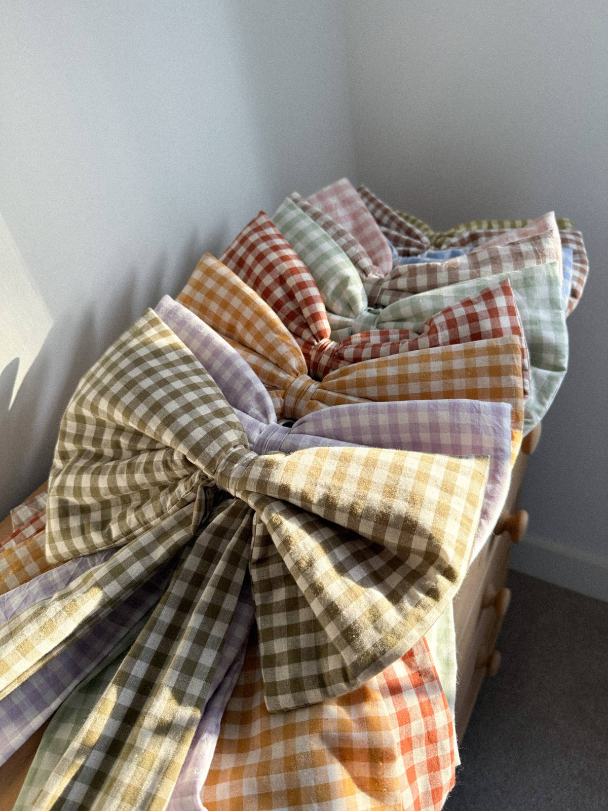 Teddybear Brown Gingham Bow