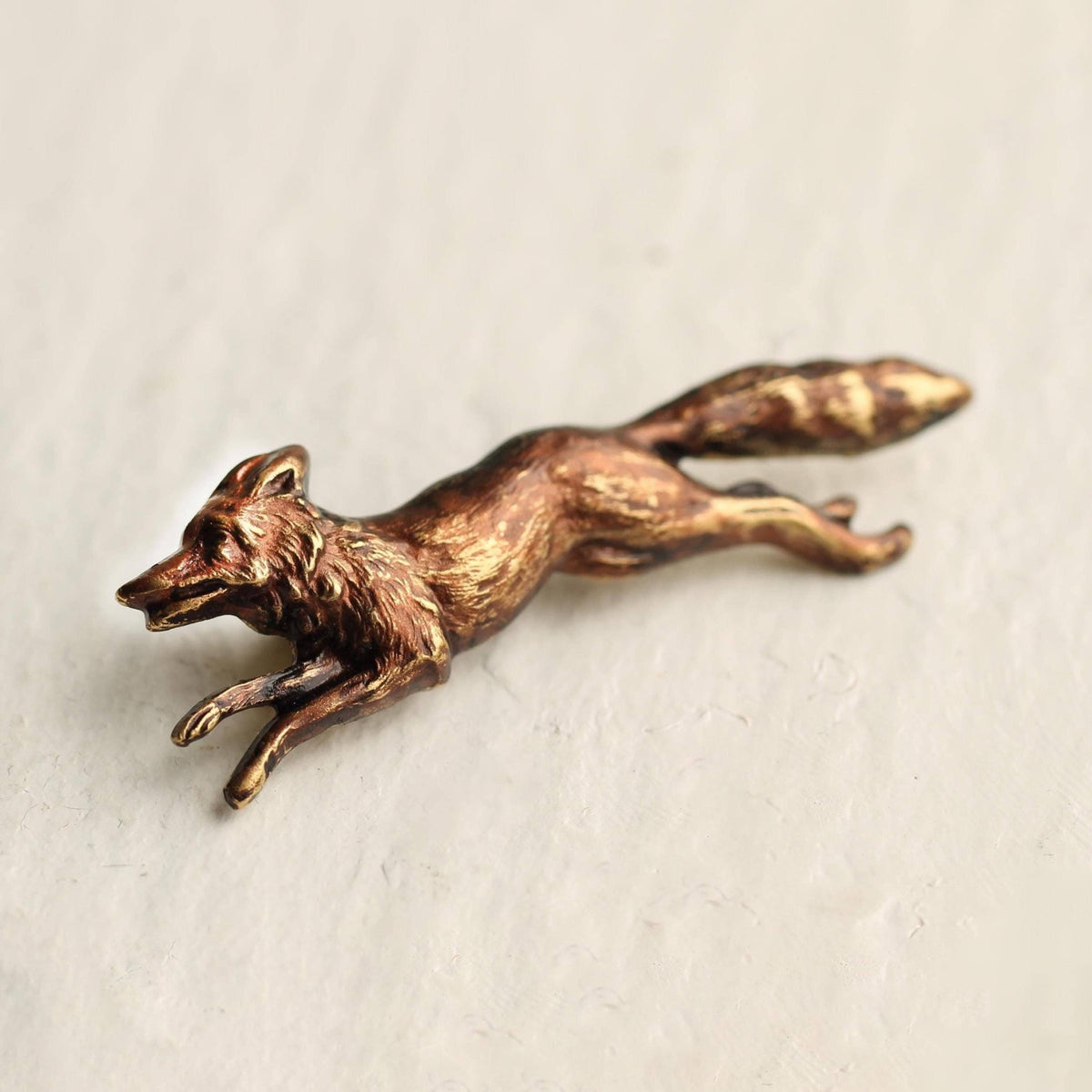 Fox Brooch in Deep Copper